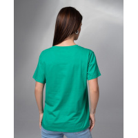 Зелена футболка з блискучим написом