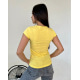 Жовта бавовняна футболка з кольоровим принтом