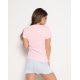 Розовая тонкая футболка с совиным принтом
