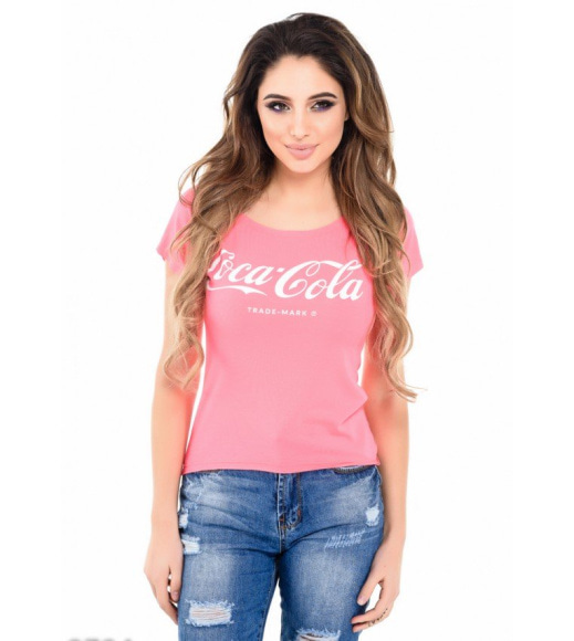 Рожева футболка з надписом Coca-Cola