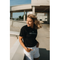 Черная женская футболка с принтом Seventeen 2003.5209