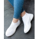 Белые текстильные кроссовки без шнурков