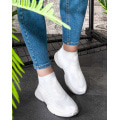 Белые летние текстильные кроссовки