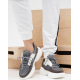 Серо-белые комбинированные кроссовки