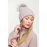 Пудровая женская шапка Seventeen 3113