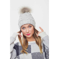 Серая женская шапка Seventeen 3095