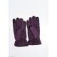 Сиреневые теплые перчатки с антискользящим покрытием и декорированными манжетами