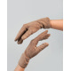 Бежевые однотонные перчатки из эко-замши на меху