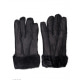 Чорні грубі шкіряні рукавиці з хутряними манжетами