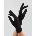 Чорні утеплені рукавички з еко-замші