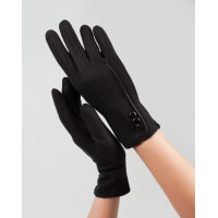 Черные утепленные перчатки из эко-замши