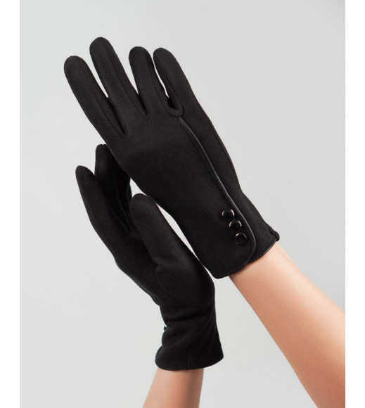 Черные утепленные перчатки из эко-замши