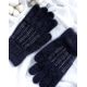 Темно-синие шерстяные перчатки со стежками