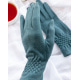 Сині кашемірові рукавички з жниваркою