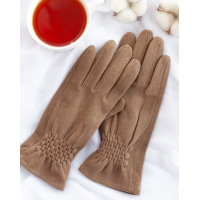 Бежевые кашемировые перчатки с жаткой