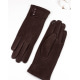 Коричневые утепленные перчатки с пуговицами на манжетах