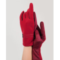 Фиолетовые замшевые теплые перчатки с фактурной вставкой