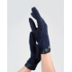 Синие комбинированные перчатки с фактурной вставкой