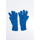 Синие шерстяные однослойные перчатки с объемной аппликацией
