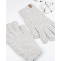 Світло-сірі однотонні теплі рукавички