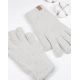 Светло-серые однотонные теплые перчатки