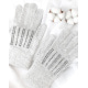 Сірі вовняні рукавички зі стібками