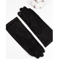 Черные перчатки из эко-замши