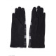 Черные комбинированные перчатки с клетчатой вставкой и рядом пуговок