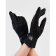 Черные комбинированные перчатки с фактурной вставкой