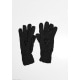 Черные шерстяные однослойные перчатки с объемной аппликацией