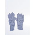Сірі вовняні одношарові рукавички з об`ємною аплікацією