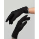 Черные перчатки на меху с выточкой
