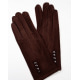 Темно-коричневые утепленные перчатки из эко-замши