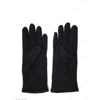 Комбинированные черные перчатки с бантами сверху