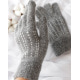 Темно-сірі вовняні рукавички зі стібками
