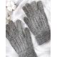 Темно-серые шерстяные перчатки со стежками
