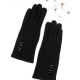 Чорні трикотажні рукавички з гудзиками