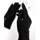 Черные трикотажные перчатки с пуговицами
