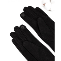 Чорні трикотажні рукавички з гудзиками