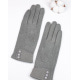 Светло-серые утепленные перчатки с пуговицами на манжетах