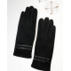 Черные перчатки с вставками на манжетах