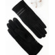 Черные перчатки с вставками на манжетах