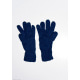 Темно-синие шерстяные однослойные перчатки с объемной аппликацией