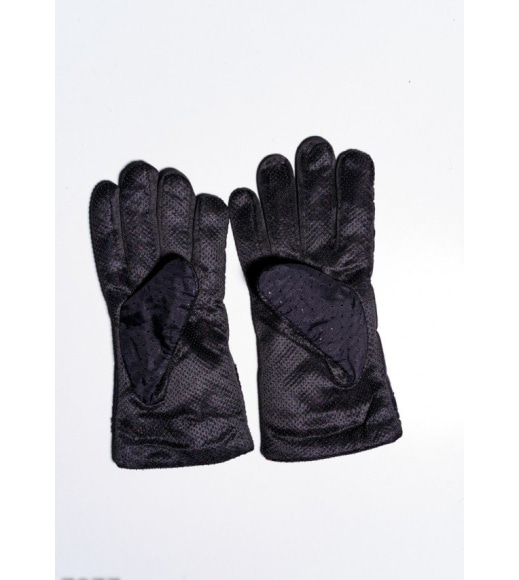 Черные теплые перчатки с антискользящим покрытием