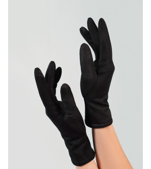 Черные однотонные перчатки из кашемира