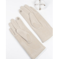 Світло-бежеві однотонні рукавички з кашеміру на хутрі