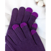 Фиолетовые перчатки с сенсорными пальцами