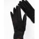 Чорні утеплені рукавички з гудзиками на манжетах