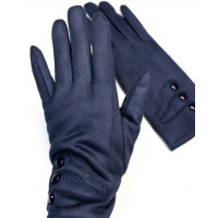 Утепленные темно-синие перчатки из эко-замши