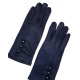 Утеплені темно-сині рукавички з еко-замші